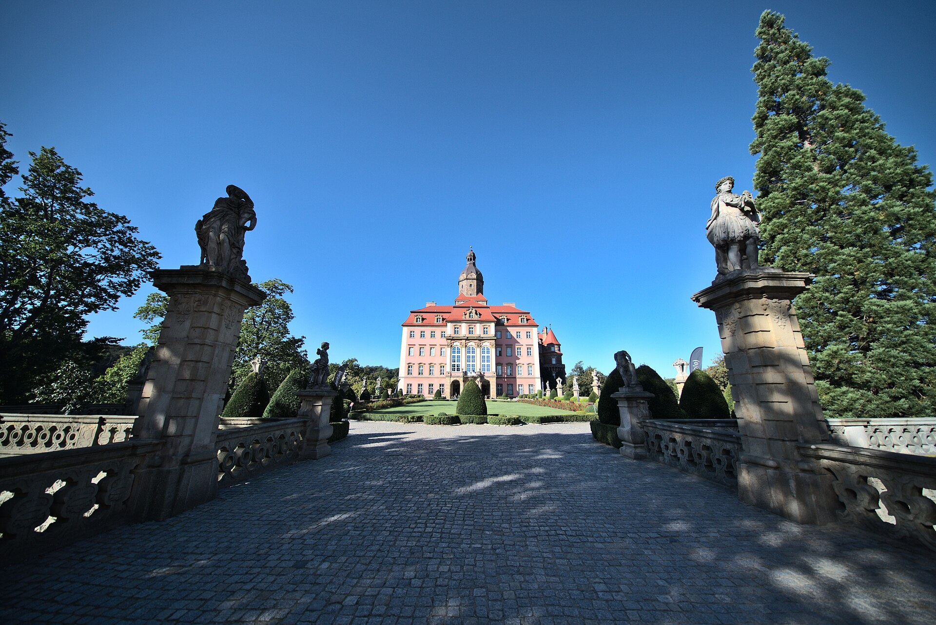 Entrance to Książ Castle near Wałbrzych in Lower Silesia