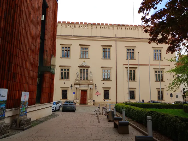 Narrow courtyard passage at All Saints Square, Kraków
