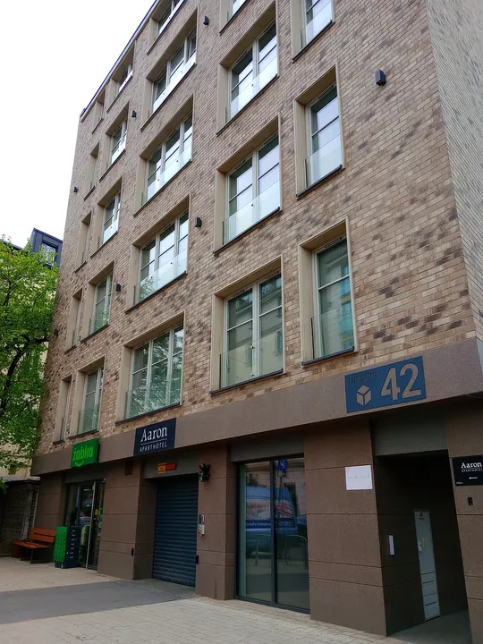 Aparthotel frontage along Miodowa Street at Aparthotel Miodowa