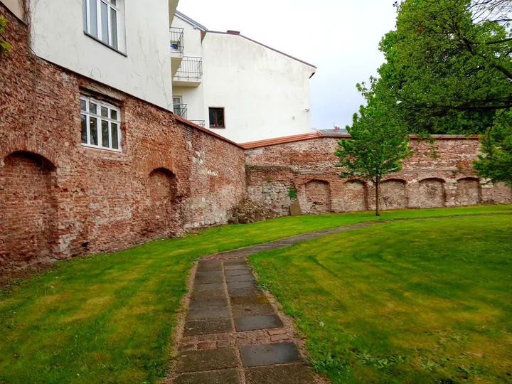 A path beside the monastery walls at Bernardine monastery garden
