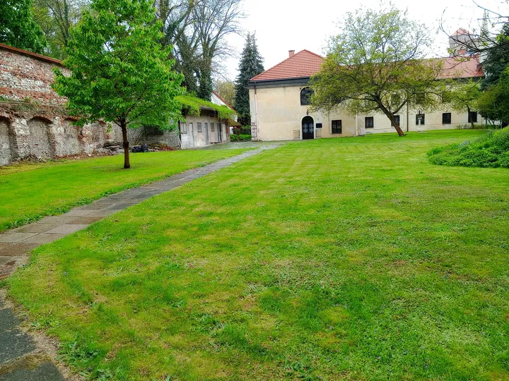 The lawn beside the monastery buildings at Bernardine monastery garden