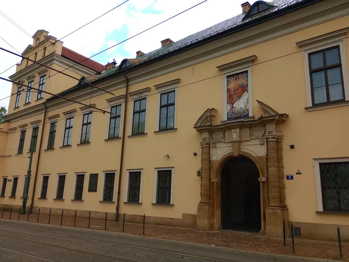 Palace seen along the street at Bishops’ Palace, Kraków