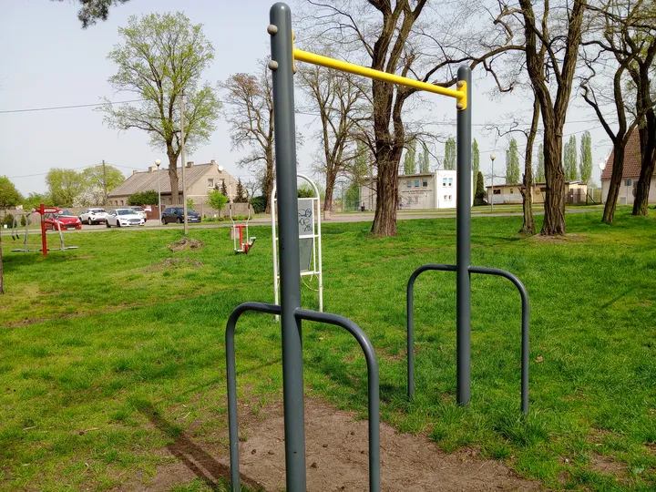 Open ground around the exercise station at Czerwieńsk outdoor exercise ground