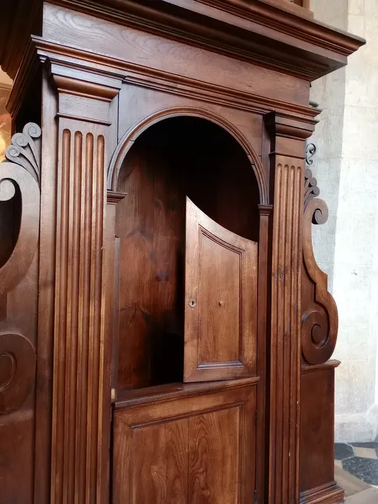 A timber confessional at Dominican monastery, Kraków