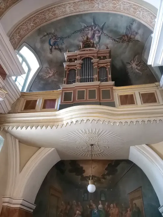 The organ gallery above the church interior at Dominican monastery, Kraków