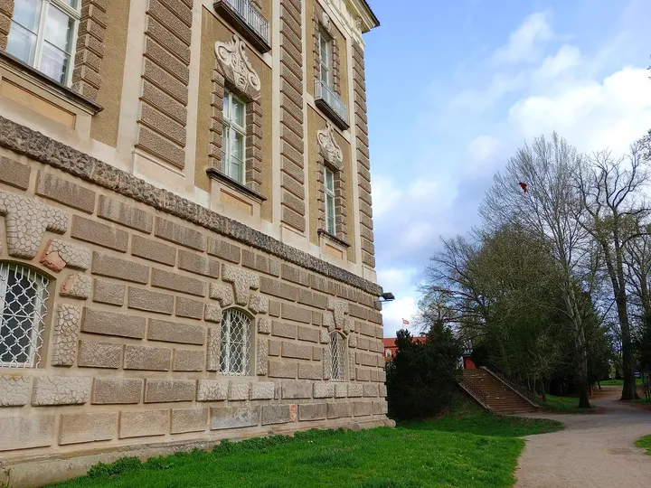 The palace’s lower façade at Ducal Palace, Żagań