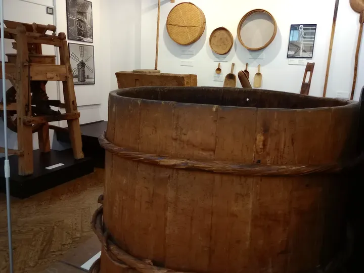 Wooden counter and older fittings at Ethnographic Museum, Kraków
