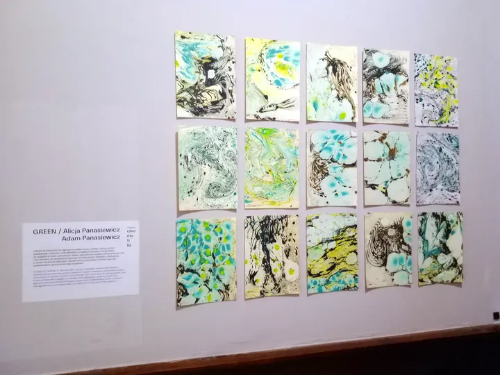 Grid of illustrated exhibition panels at Ethnographic Museum, Kraków