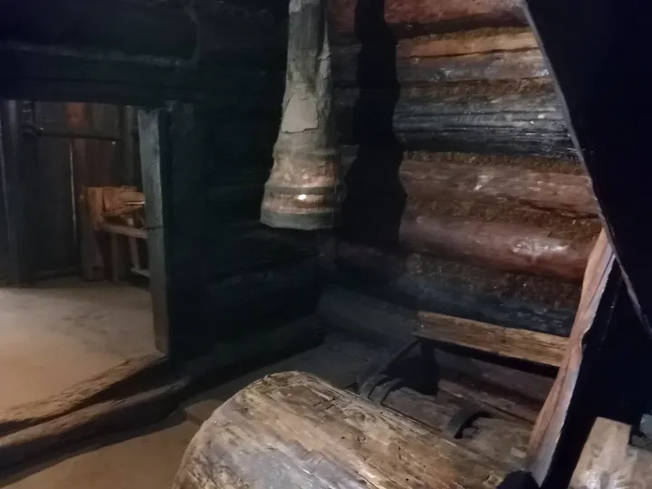 Timber staircase within the exhibition at Ethnographic Museum, Kraków