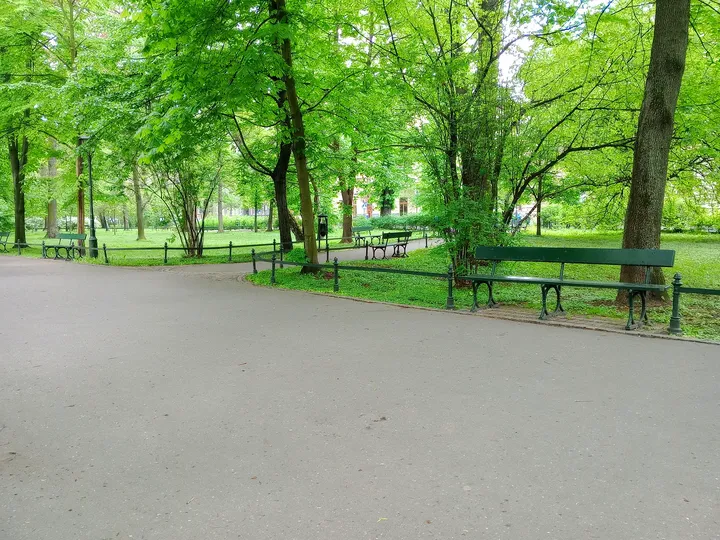 The path through the square at Ewa Demarczyk Square