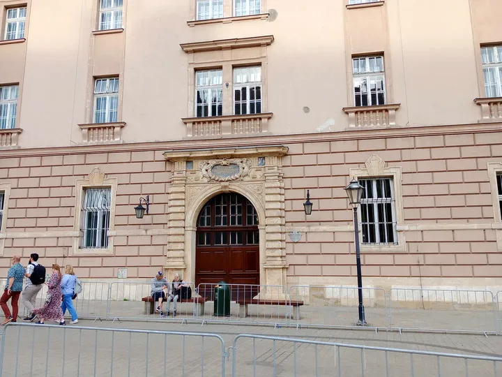 The street frontage facing the square at Father Adam Studziński Square