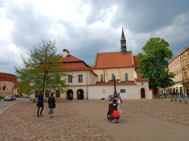 The square beside St Giles’ Church at Father Adam Studziński Square