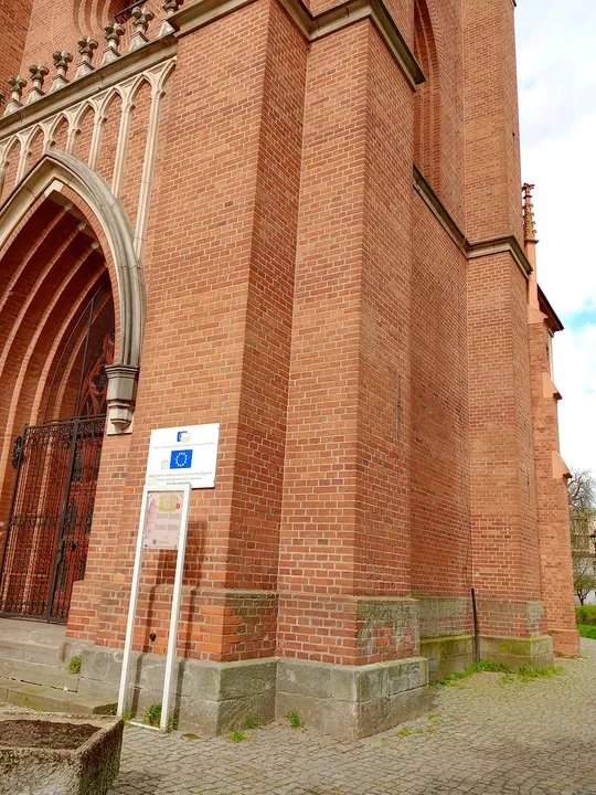 Brick entrance surround at Former Protestant church tower, Żagań