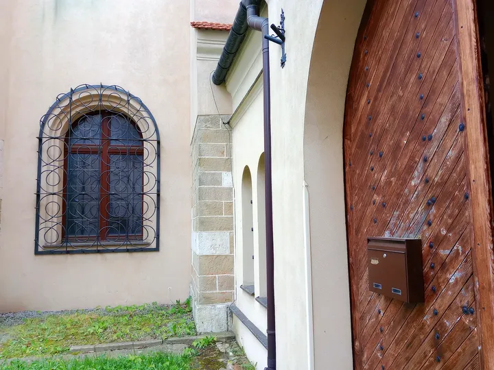 Arched openings beside the passage at Franciscan monastery, Kraków