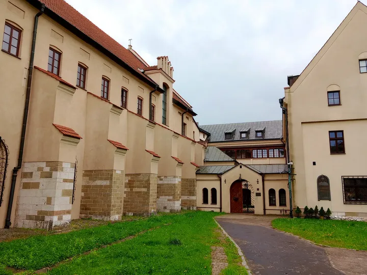 The long building beside the lawn at Franciscan monastery, Kraków
