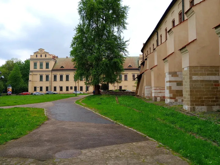 The long path beside the monastery at Franciscan monastery, Kraków