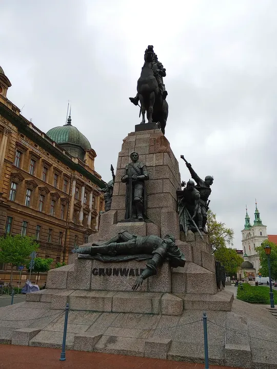 The monument across Jan Matejko Square at Grunwald Monument