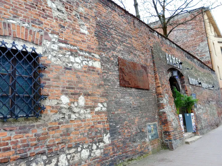 Brick frontage beside the entrance at Hamsa