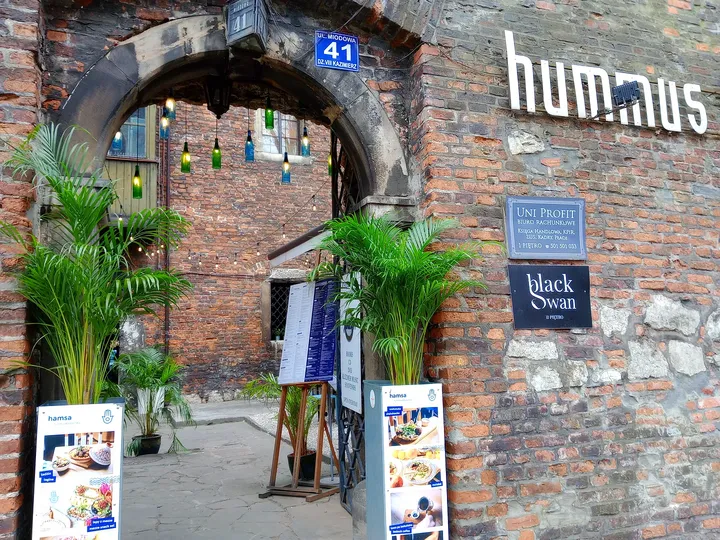 Hamsa sign above the doorway at Hamsa