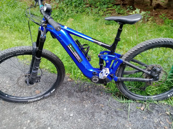 Bicycle beside the mountain route at Izera Mountains cycling trail