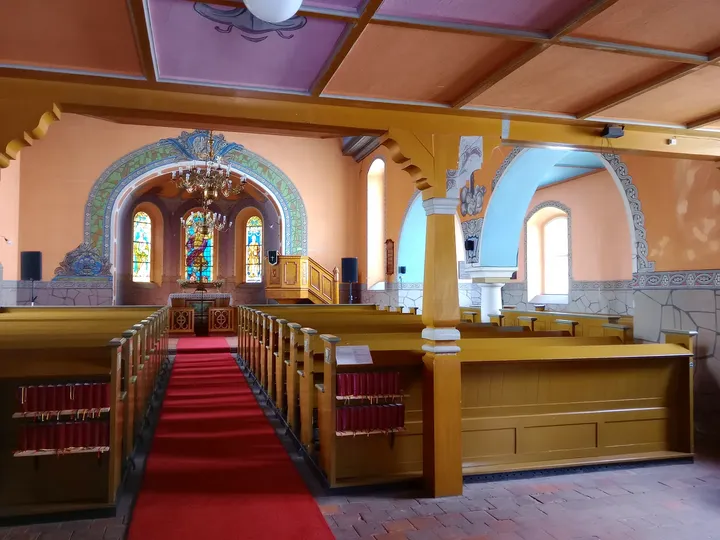 The nave and central aisle at Jesus Church, Zielona Góra