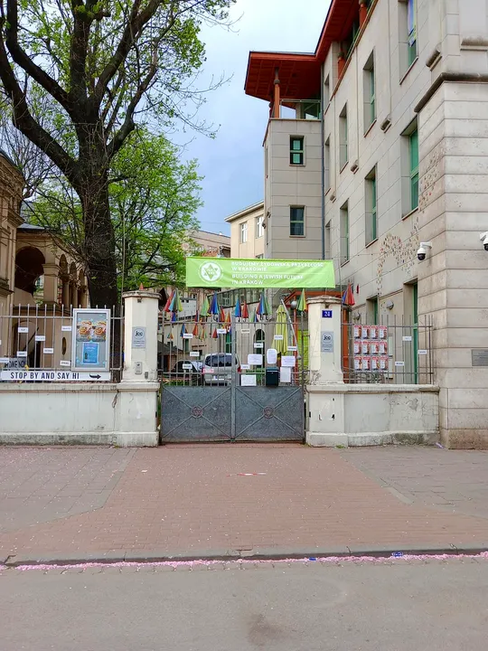 The entrance courtyard gate at Jewish Community Centre, Kraków