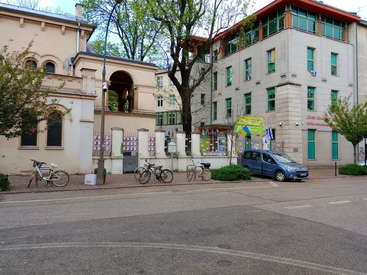 The centre from across the street at Jewish Community Centre, Kraków