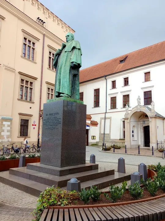 The planted edge beneath the monument at Józef Dietl monument