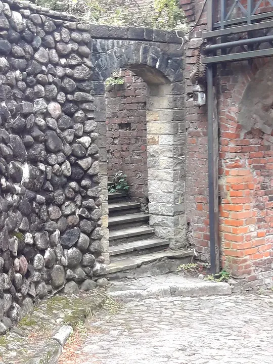 Stone steps within the castle approach at Knights Hospitaller Castle, Łagów