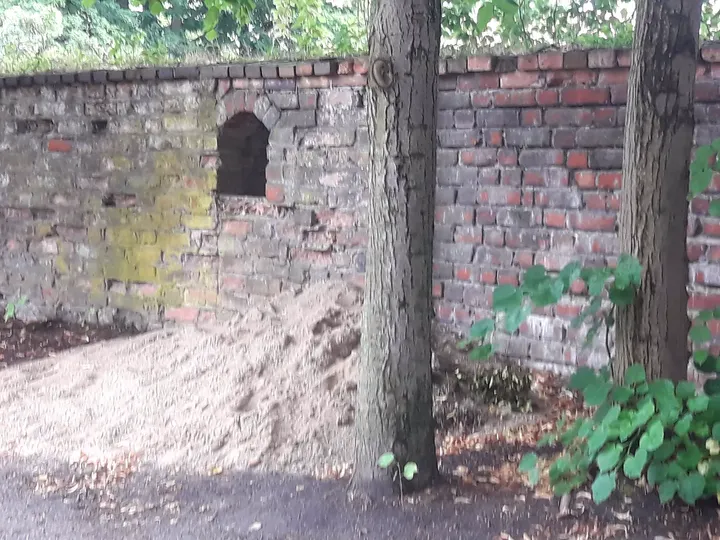 Older masonry around the inner passage at Knights Hospitaller Castle, Łagów