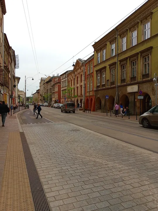 View towards the adjoining junction at Krakowska Street