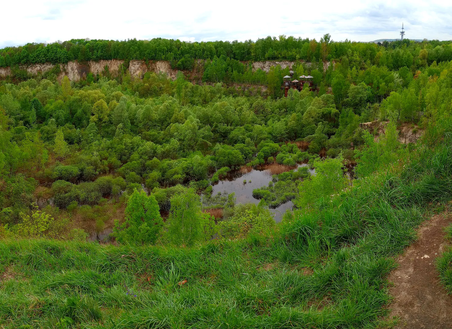 Wide view into the quarry at Liban Quarry