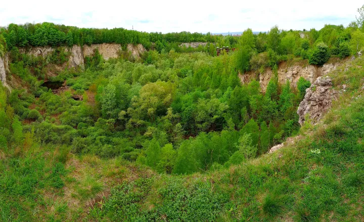 Green quarry panorama at Liban Quarry