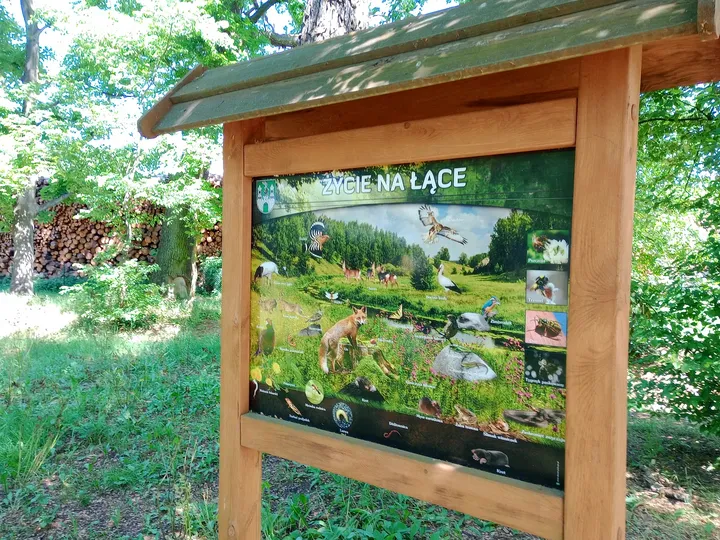 Second view of the information panel at Manor Park, Kiełpin