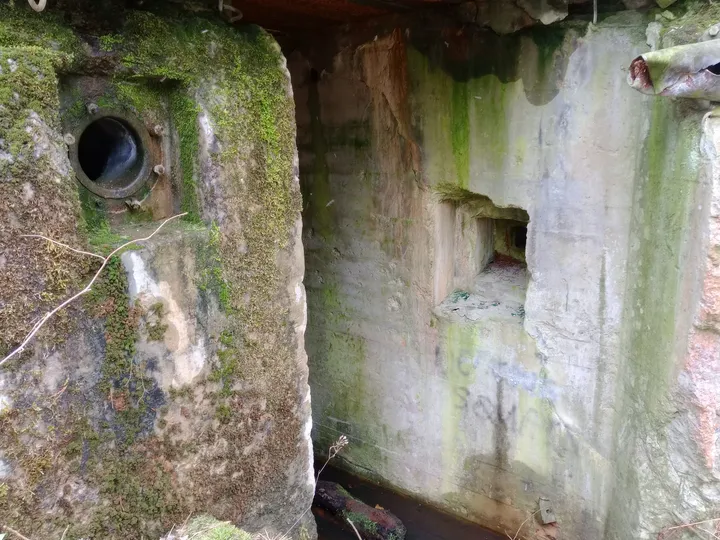 Older doorway with exposed fittings at Międzyrzecz Fortified Region