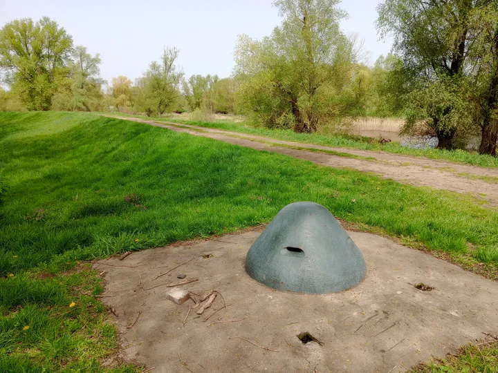 Armoured dome above the grassy position at Międzyrzecz Fortified Region