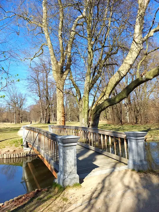 Water channel beside the bridge at Muskau Park