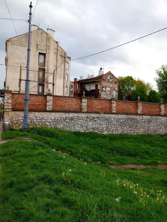 The synagogue’s brick boundary at Old Synagogue, Kraków