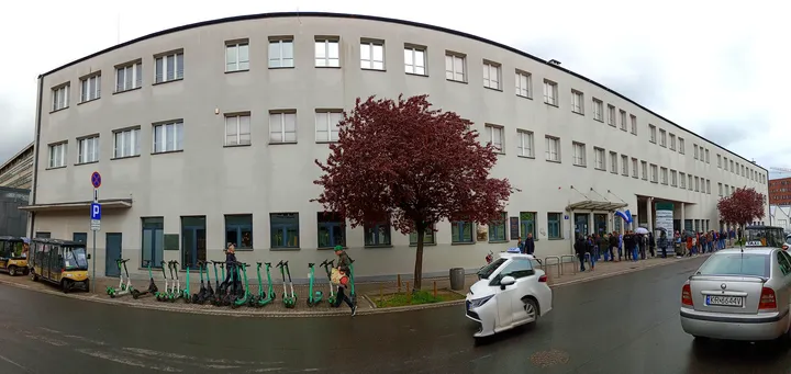 The building from across Lipowa Street at Oskar Schindler’s Enamel Factory