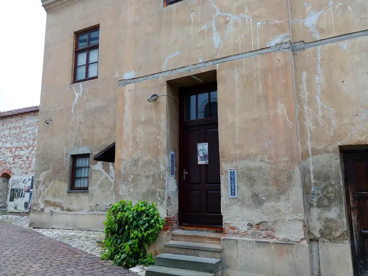 A doorway in the stone frontage at Our Lady of the Snows Church, Kraków