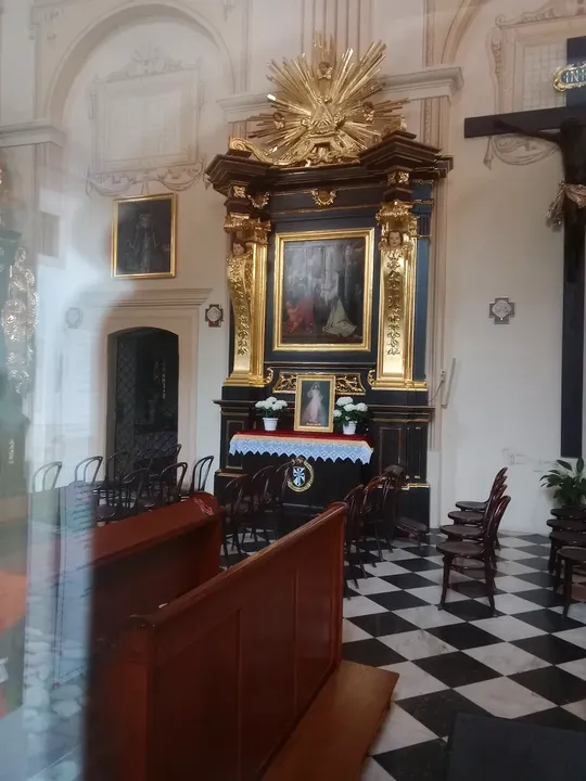 A side altar beneath the church vault at Our Lady of the Snows Church, Kraków