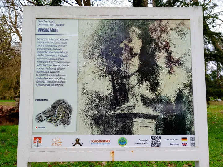 Second panel of historical views at Palace Park, Żagań