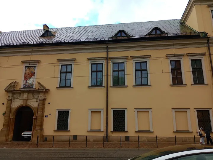 The Bishops’ Palace façade at Papal Window, Kraków