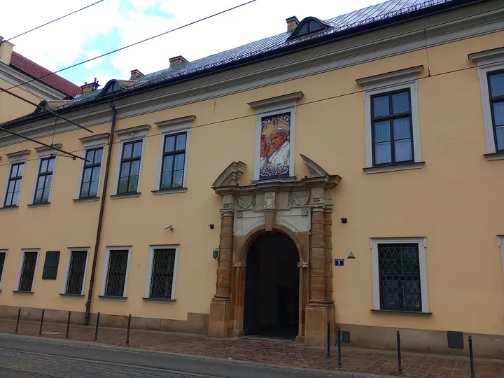 The doorway and window above it at Papal Window, Kraków
