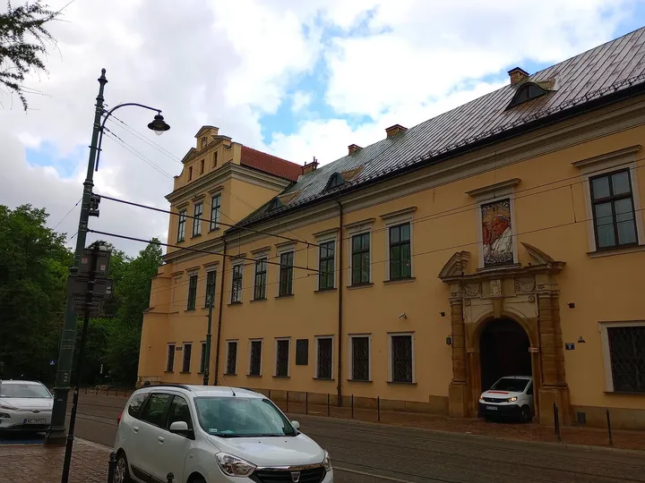 The palace across Franciszkańska Street at Papal Window, Kraków