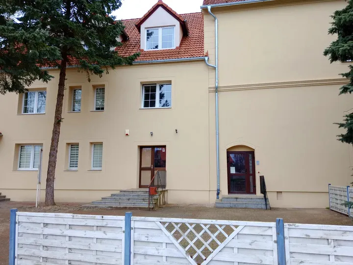 The pale entrance building at Paradyż monastery and seminary