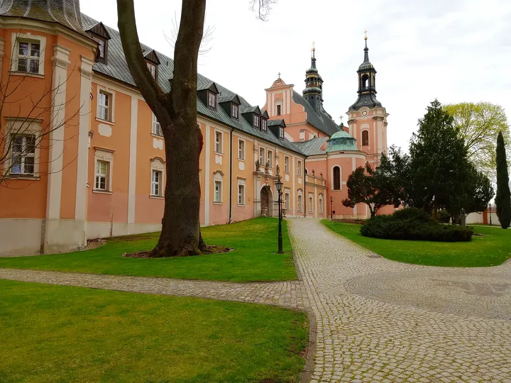 The route through the main gates at Paradyż monastery and seminary