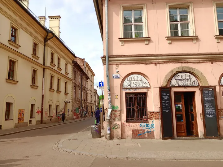 Buildings at a neighbouring street junction at Plac Nowy, Kazimierz