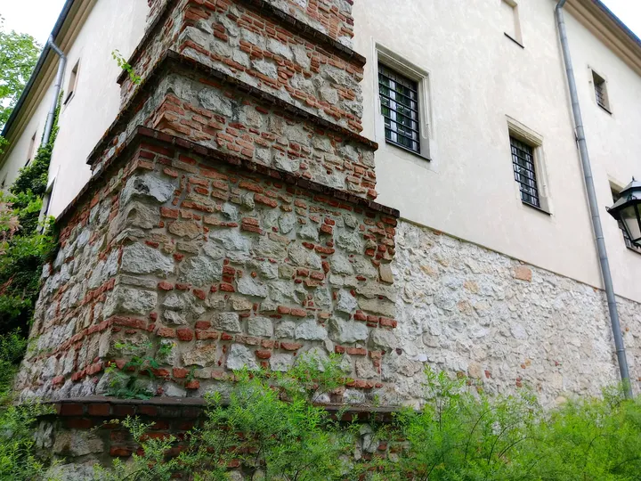 The older wall beside the garden at Planty beside Westerplatte Street