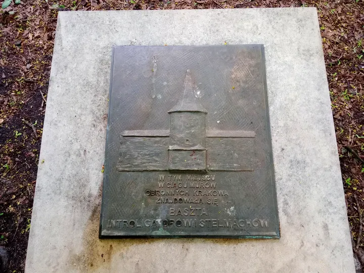 A commemorative slab in its stone surround at Planty: Florianka Garden